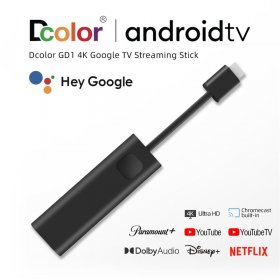 4K DCOLOR GD1 2+16 Android 11.0 TV STICK Amlogic S905Y4-B 2GB 16GB BT5.0 2.4GHz/5 GHz WIFI Smart TV STICK