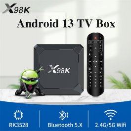 X98K Android 13 TV Box Rockchip RK3528 4GB RAM WiFi6 BT5.0 4K Streaming Smart OTT Android TV Box with Gigabit Ethernet Set Top Box
