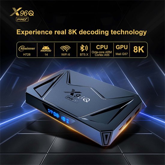 2025 Newest X96Q PRO+ Android 14 TV Box Allwinner H728 Octa Core Wifi6 8K HD 1000M LAN X96Q Pro Plus Set Top Box 4GB 64GB 4GB 32GB 2GB 16GB Android TV BOX