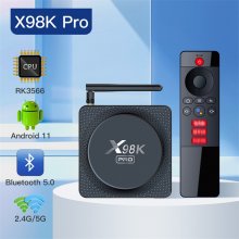 New X98K PRO Android 11 TV Box RK3566 Chipset NPU 0.8T 8K Video Decoder External Antenna WIFI 2T2R Voice Search 8k Set top Box
