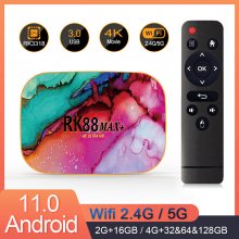RK88 MAX + Smart Tv Box Android 11 4GB 64GB 128GB RK3318 Dual Wifi Android 11 TV Box 2021 4K 1080P RK88MAX+ Android TV Set top Box