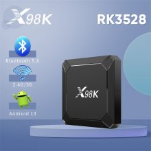 X98K Android 13 TV Box Rockchip RK3528 4GB RAM WiFi6 BT5.0 4K Streaming Smart OTT Android TV Box with Gigabit Ethernet Set Top Box