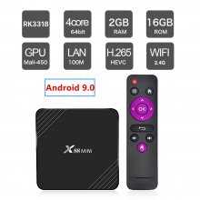 X88 Mini Smart TV Box Android 9.0 RK3318 Quad Core 4K Set top Box 2GB 16GB USB 3.0 2.4G Wifi 100M X88mini H.265 Android Tv box