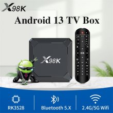 X98K Android 13 TV Box Rockchip RK3528 4GB RAM WiFi6 BT5.0 4K Streaming Smart OTT Android TV Box with Gigabit Ethernet Set Top Box