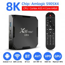 X96 MAX Plus Ultra 8K Smart TV Box Android 11.0 Amlogic S905X4 Quad Core AV1 2.4&5G Dual Wifi BT 4.X H.265 X96Max Plus Set top box 2022