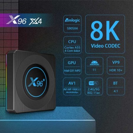 X96X4 4gb 64gb Amlogic S905X4 Tv Box Android 11 2.4G/5G Wifi Smart Tv Box Android Wifi 1000M Media Player 8k X96X4 Ship from france